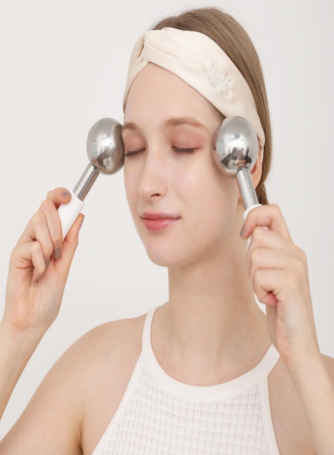 Pfefe 360 Rotating Ice Globes for Face & Eyes, Unbreakable Stainless Steel Cryo Sticks for Beauty Routines, Facials Cold Roller Colling Globes for Puffiness, Wrinkles, Dark Circles, Headaches - Image 5